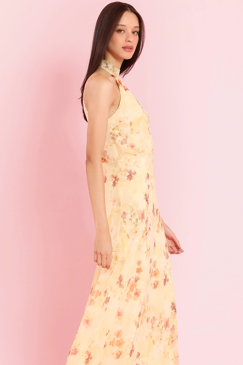 VESTIDO MAXI ESTAMPADO, LAZADA, VAINILLA LIOLA - 4