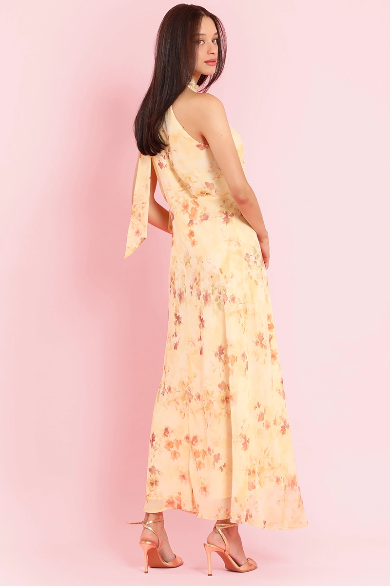 VESTIDO MAXI ESTAMPADO, LAZADA, VAINILLA LIOLA - 6