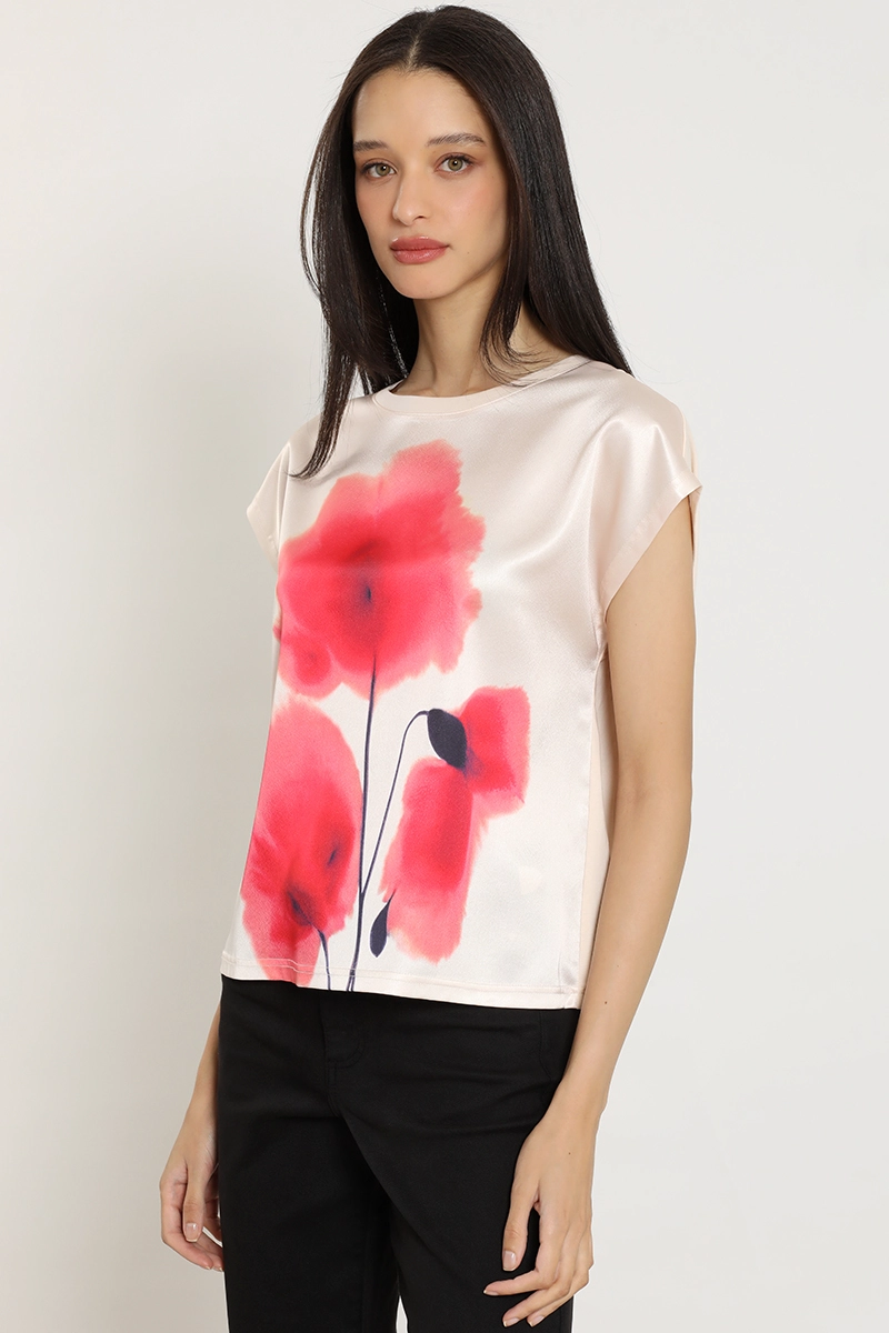 POLERA SATIN, ESTAMPADO, BEIGE LIOLA - 2