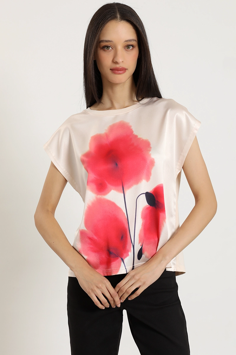 POLERA SATIN, ESTAMPADO, BEIGE LIOLA - 3