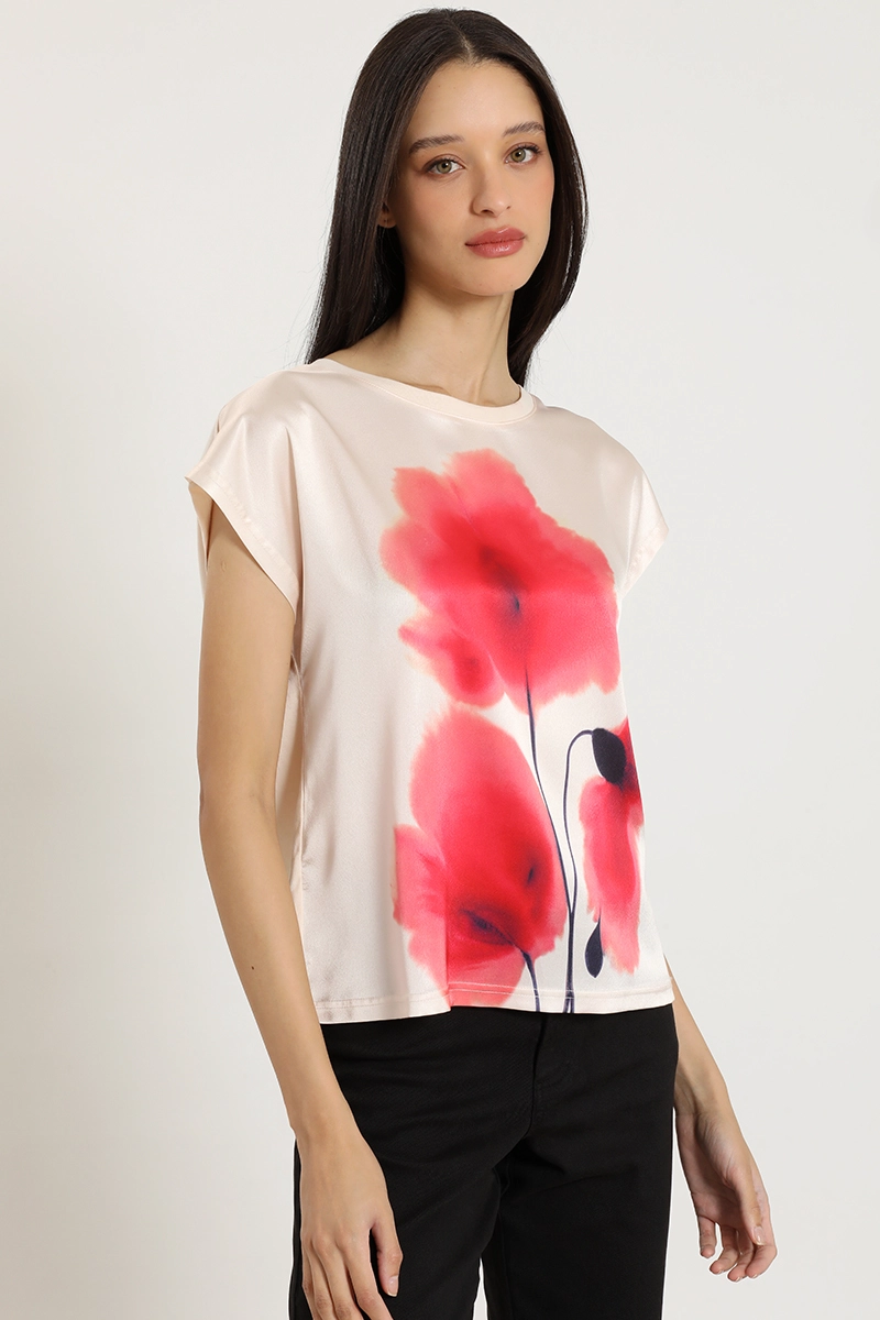 POLERA SATIN, ESTAMPADO, BEIGE LIOLA - 4