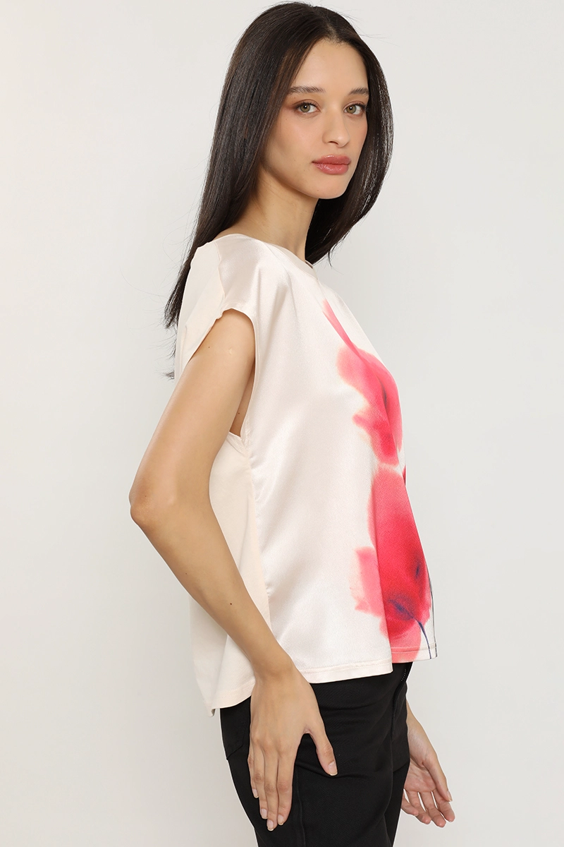 POLERA SATIN, ESTAMPADO, BEIGE LIOLA - 5