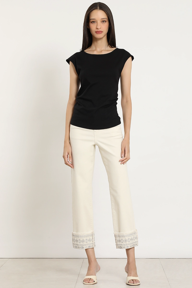 POLERA RECOGIDO EN COSTADOS, NEGRO LIOLA - 2
