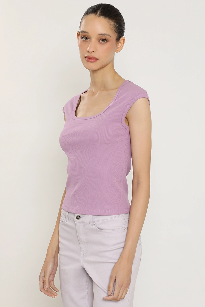 POLERA BASICA, SIN MANGAS, VIOLETA LIOLA - 3