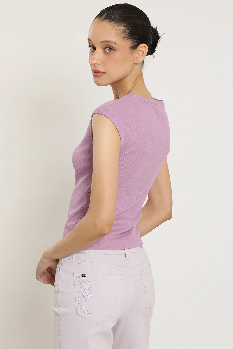 POLERA BASICA, SIN MANGAS, VIOLETA LIOLA - 4