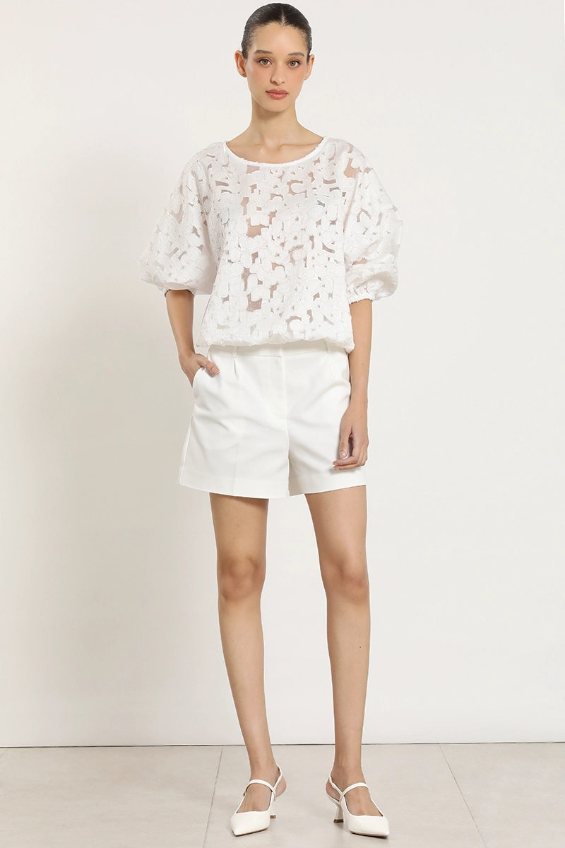 BLUSA BRODERIE FLORES, CRUDO LIOLA - 2