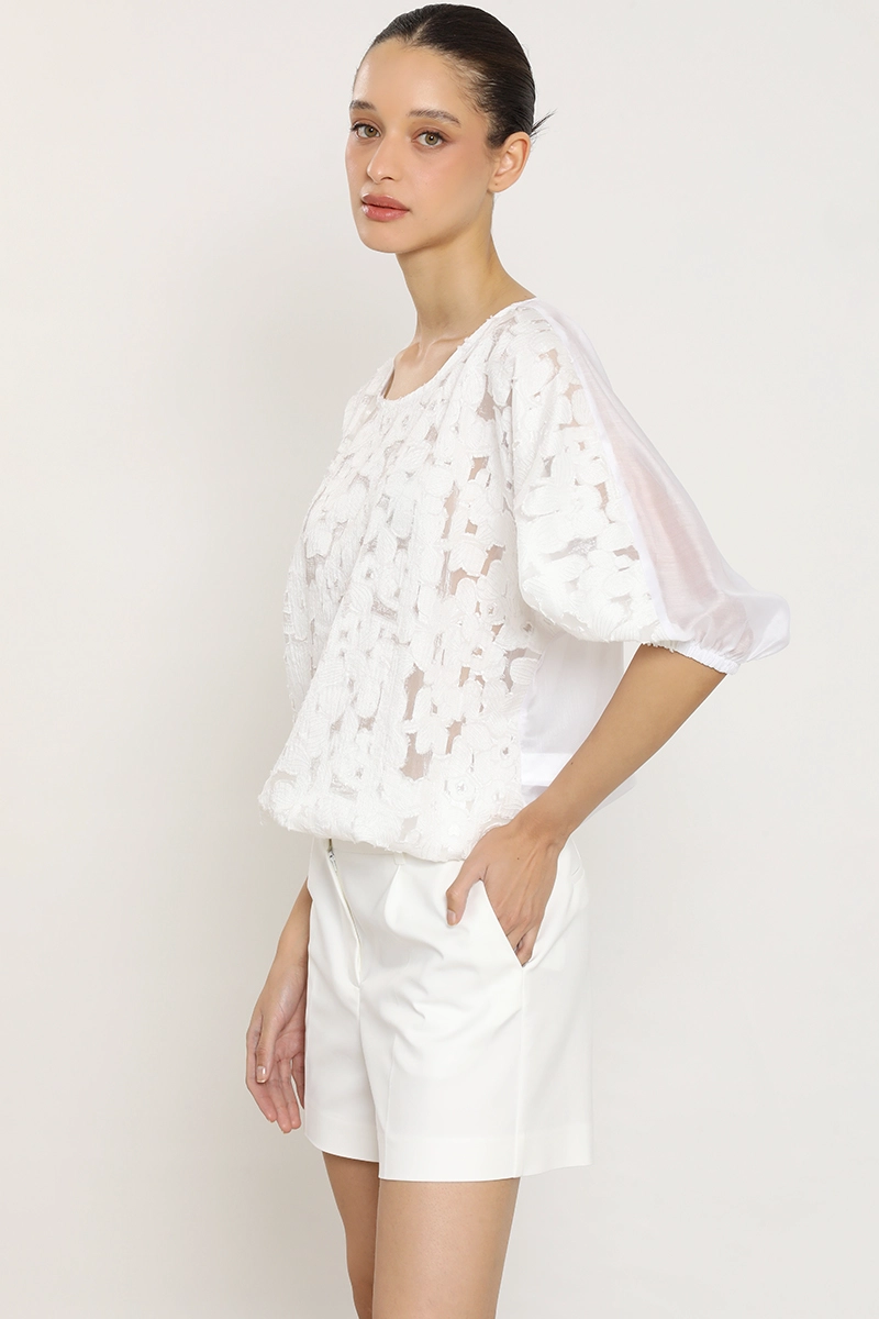 BLUSA BRODERIE FLORES, CRUDO LIOLA - 4