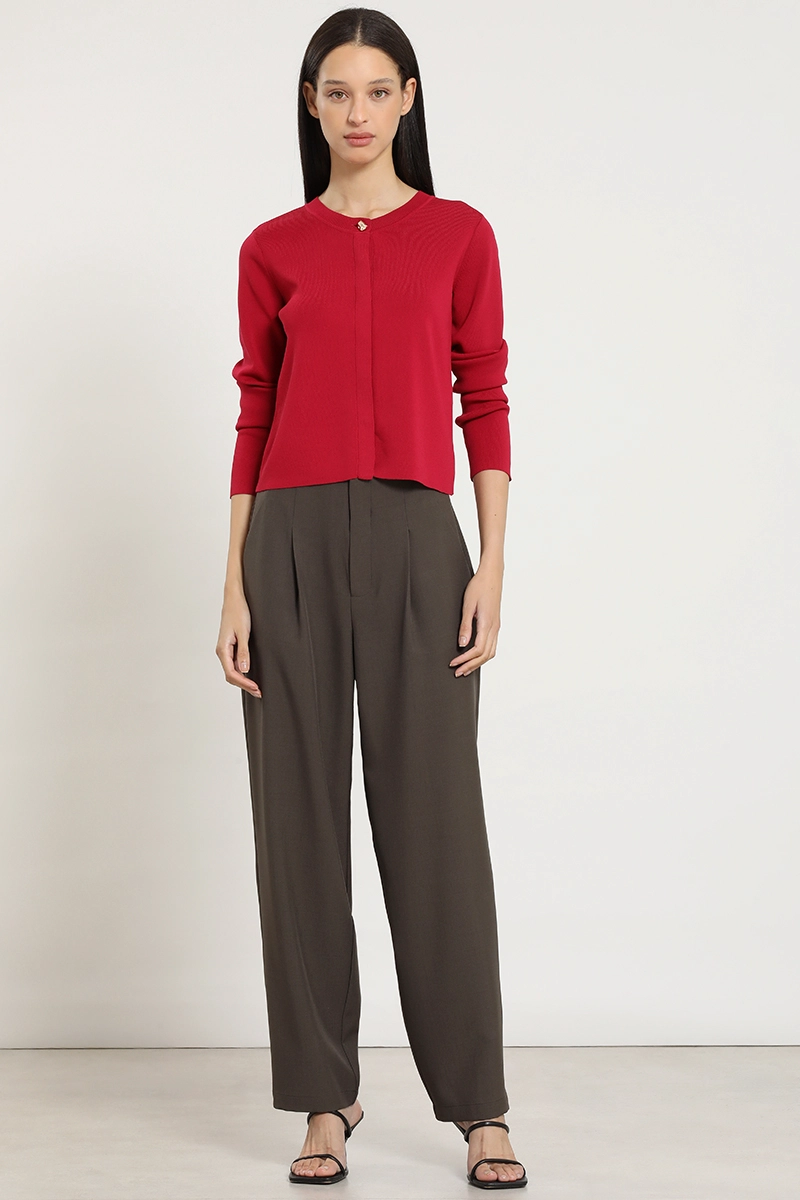 CARDIGAN PUNTO, BOTON FANTASIA, GUINDA LIOLA - 2