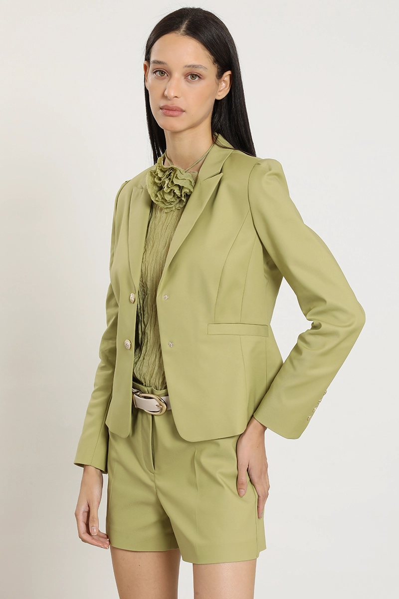 BLAZER ENTALLADO HOMBRO FANTASIA, VERDE LIOLA - 5