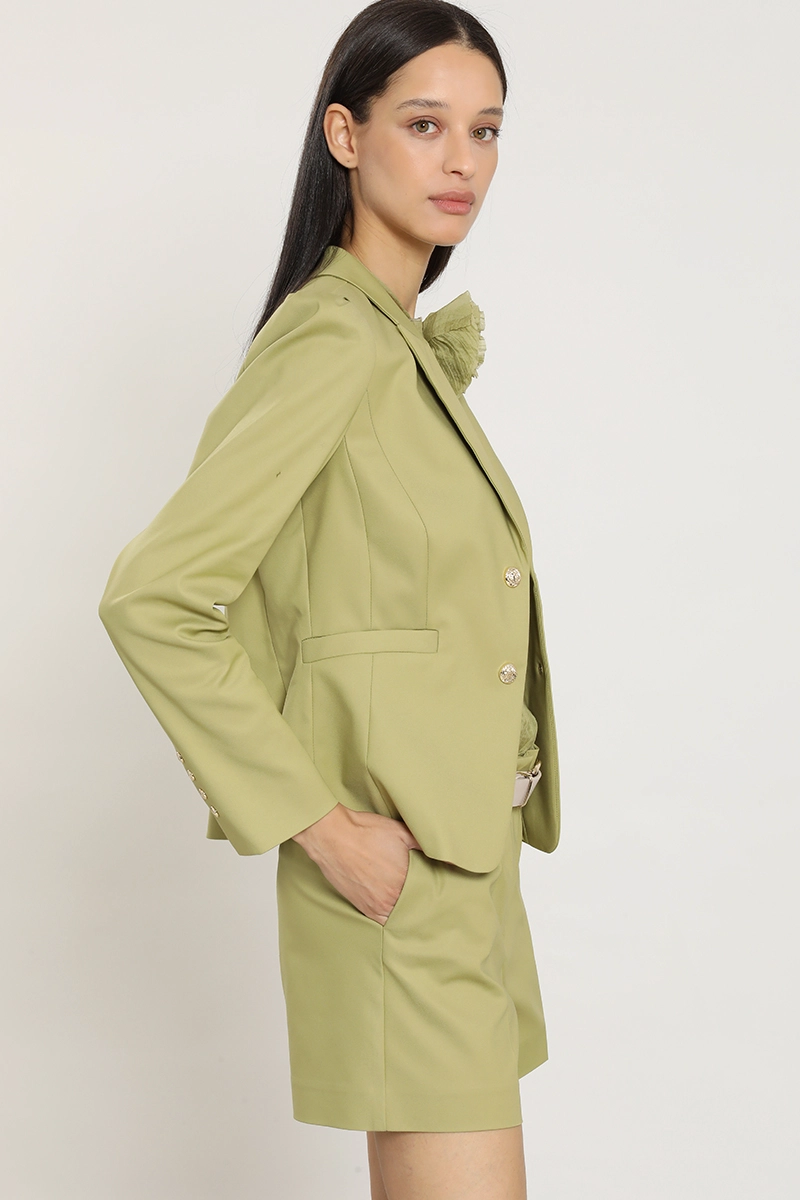 BLAZER ENTALLADO HOMBRO FANTASIA, VERDE LIOLA - 6