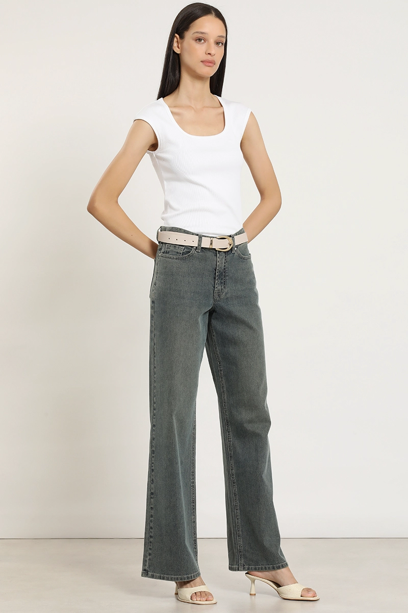 JEANS STRAIGHT, TIRO MEDIO, AZUL LIOLA - 5
