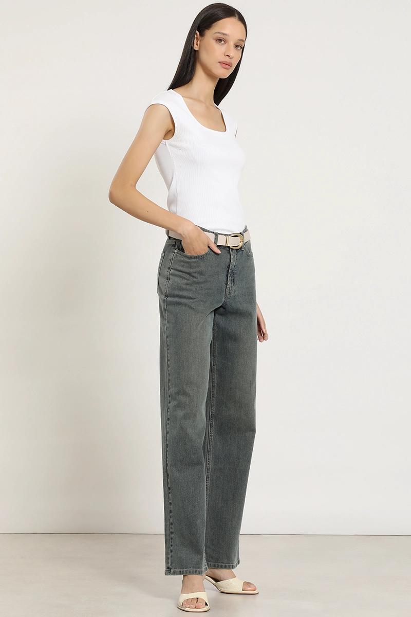 JEANS STRAIGHT, TIRO MEDIO, AZUL LIOLA - 6