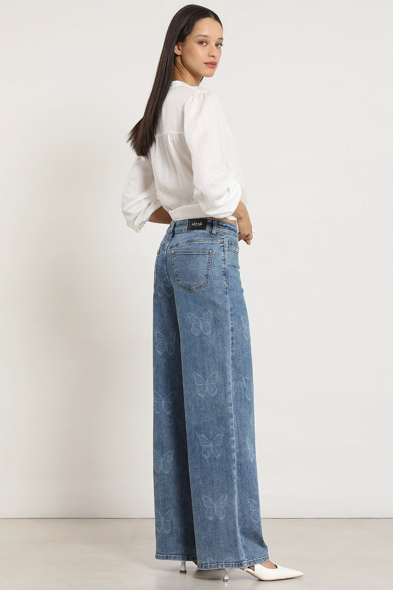 JEANS STRAIGHT, ESTAMPADO MARIPOSAS, AZUL LIOLA - 2