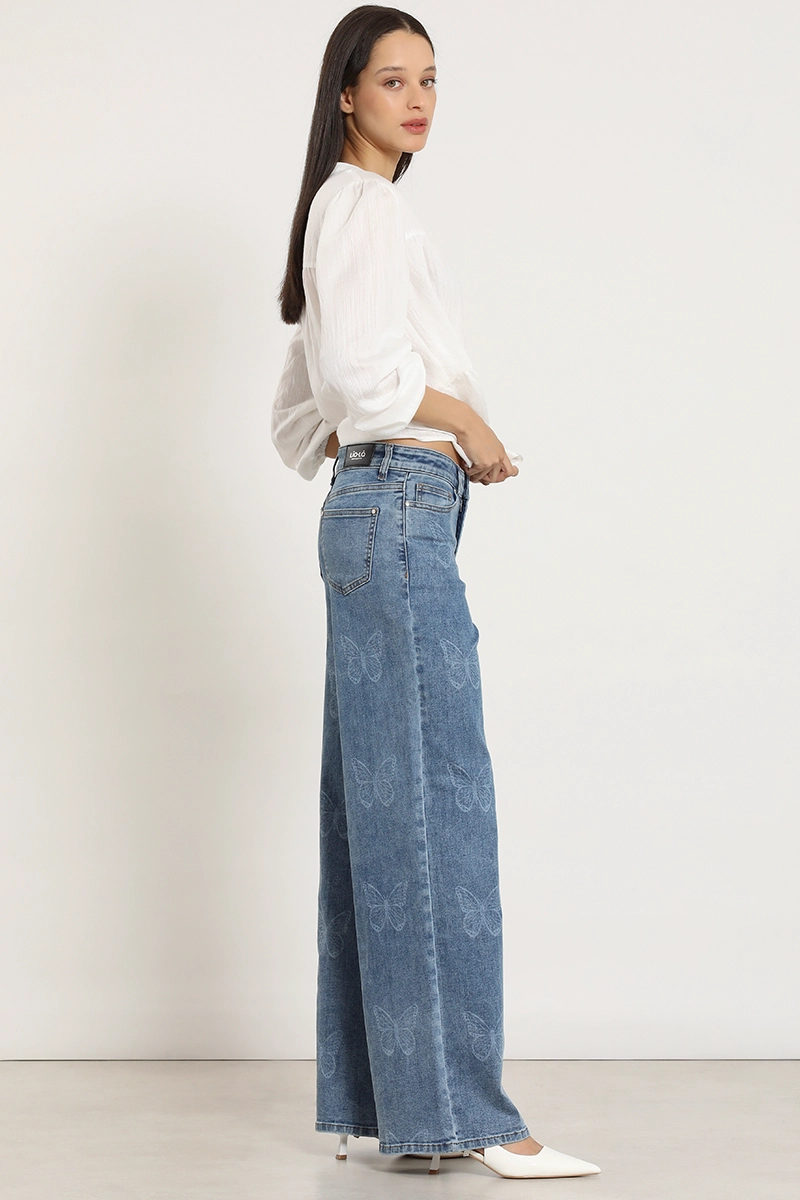 JEANS STRAIGHT, ESTAMPADO MARIPOSAS, AZUL LIOLA - 5