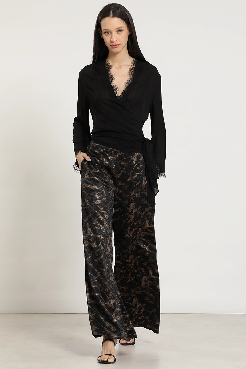 PANTALON ANCHO, FANTASIA VELVET, NEGRO LIOLA - 1