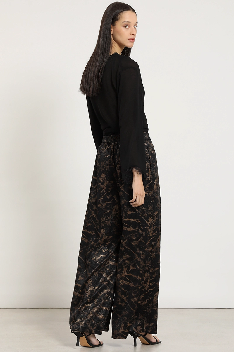 PANTALON ANCHO, FANTASIA VELVET, NEGRO LIOLA - 3