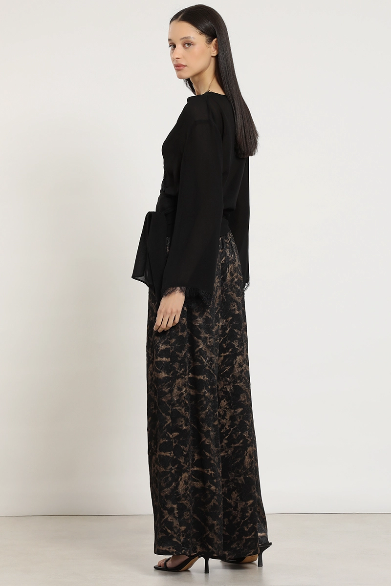 PANTALON ANCHO, FANTASIA VELVET, NEGRO LIOLA - 4