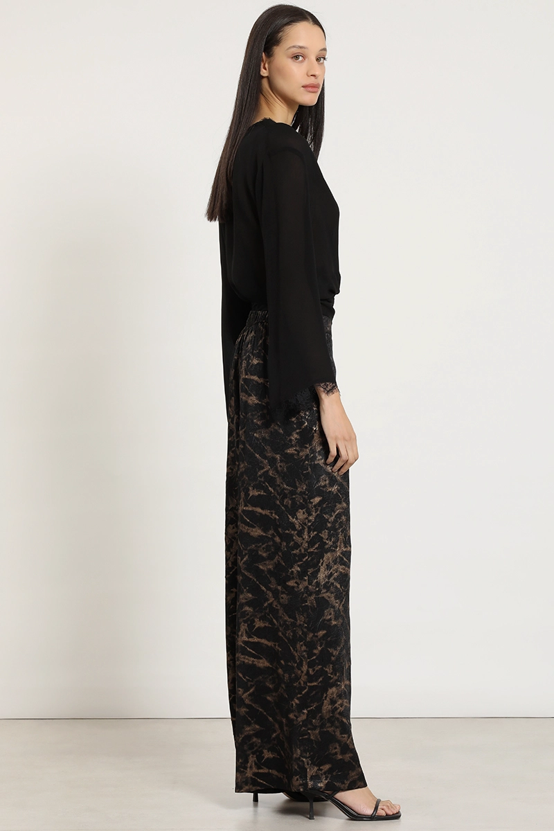 PANTALON ANCHO, FANTASIA VELVET, NEGRO LIOLA - 5