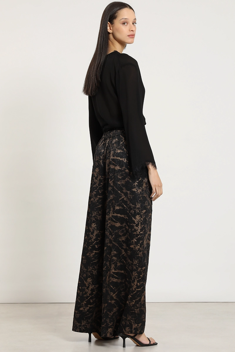 PANTALON ANCHO, FANTASIA VELVET, NEGRO LIOLA - 6