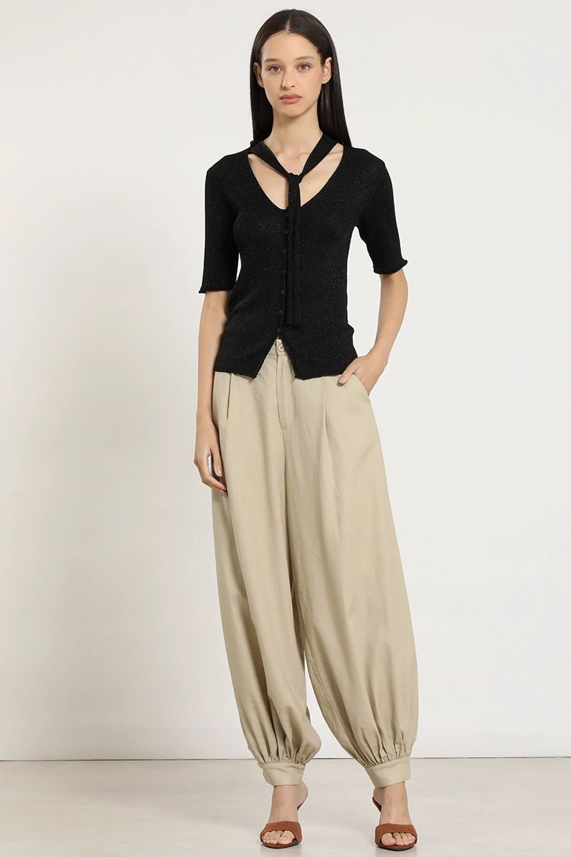 CARDIGAN PUNTO, LAZO CUELLO, NEGRO LIOLA - 2
