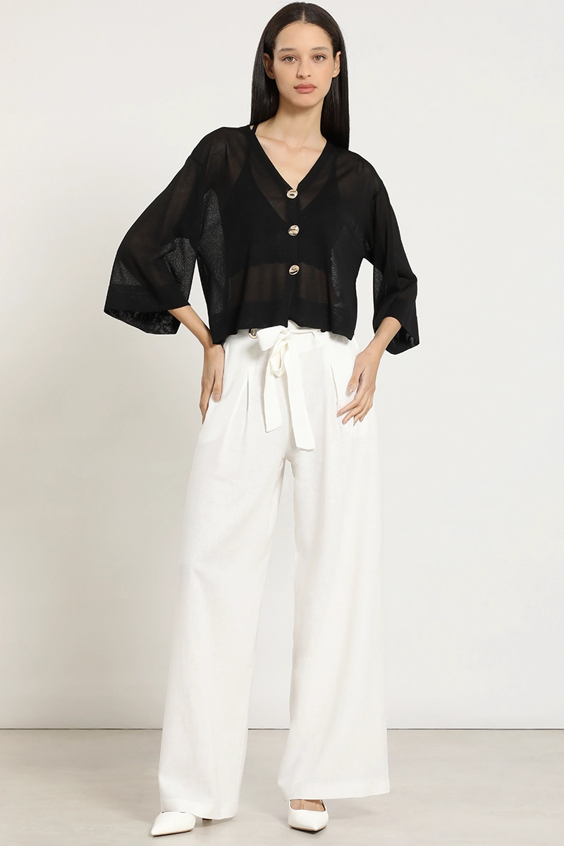 CARDIGAN PUNTO, SEMITRANSPARENTE, NEGRO LIOLA - 2