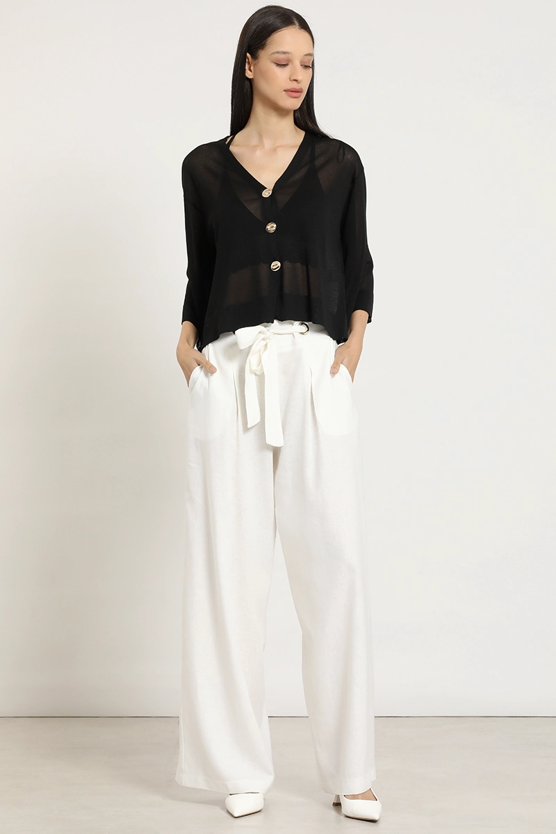 CARDIGAN PUNTO, SEMITRANSPARENTE, NEGRO LIOLA - 7