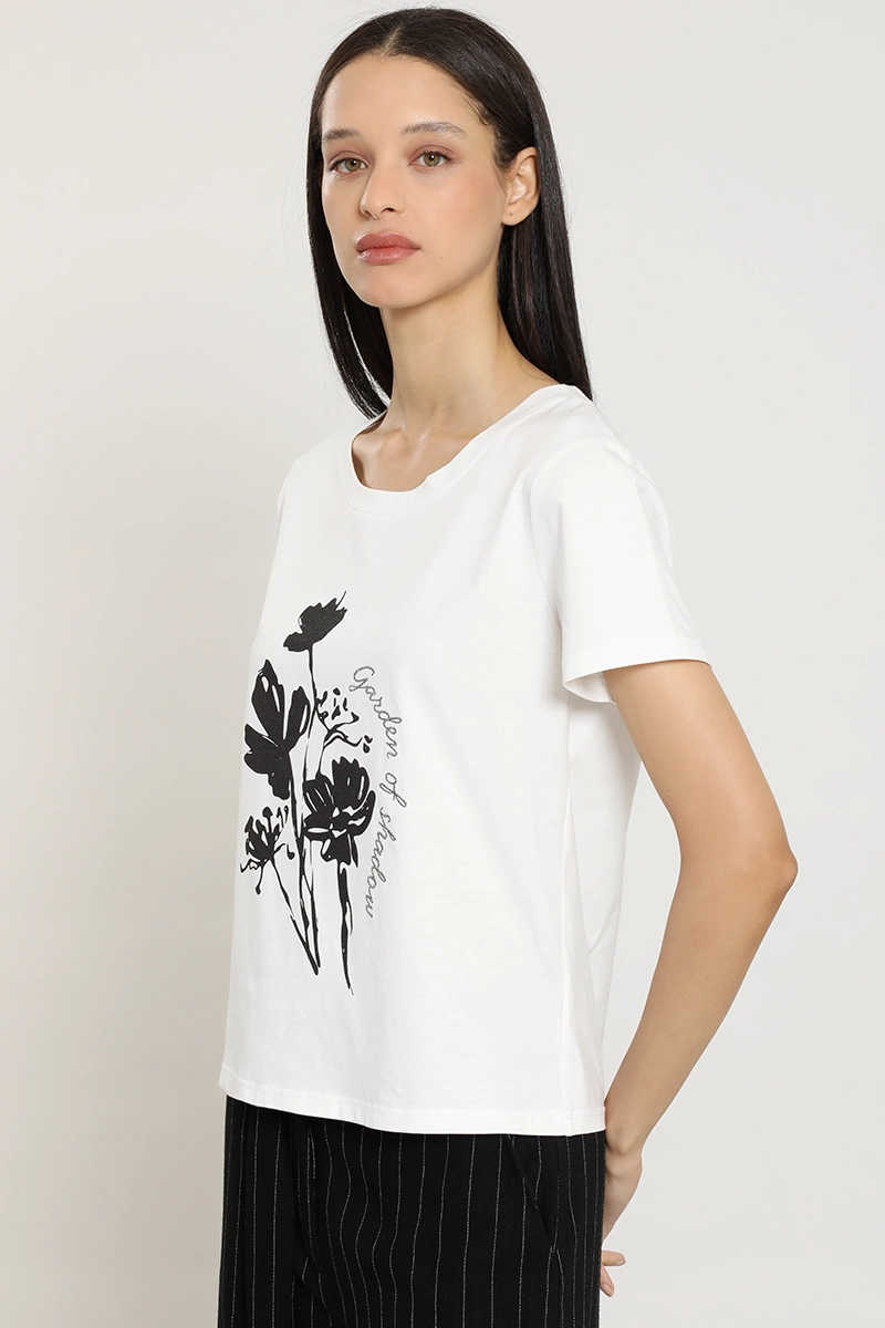 POLERA ESTAMPADO FLORES, BORDADO, CRUDO LIOLA - 2