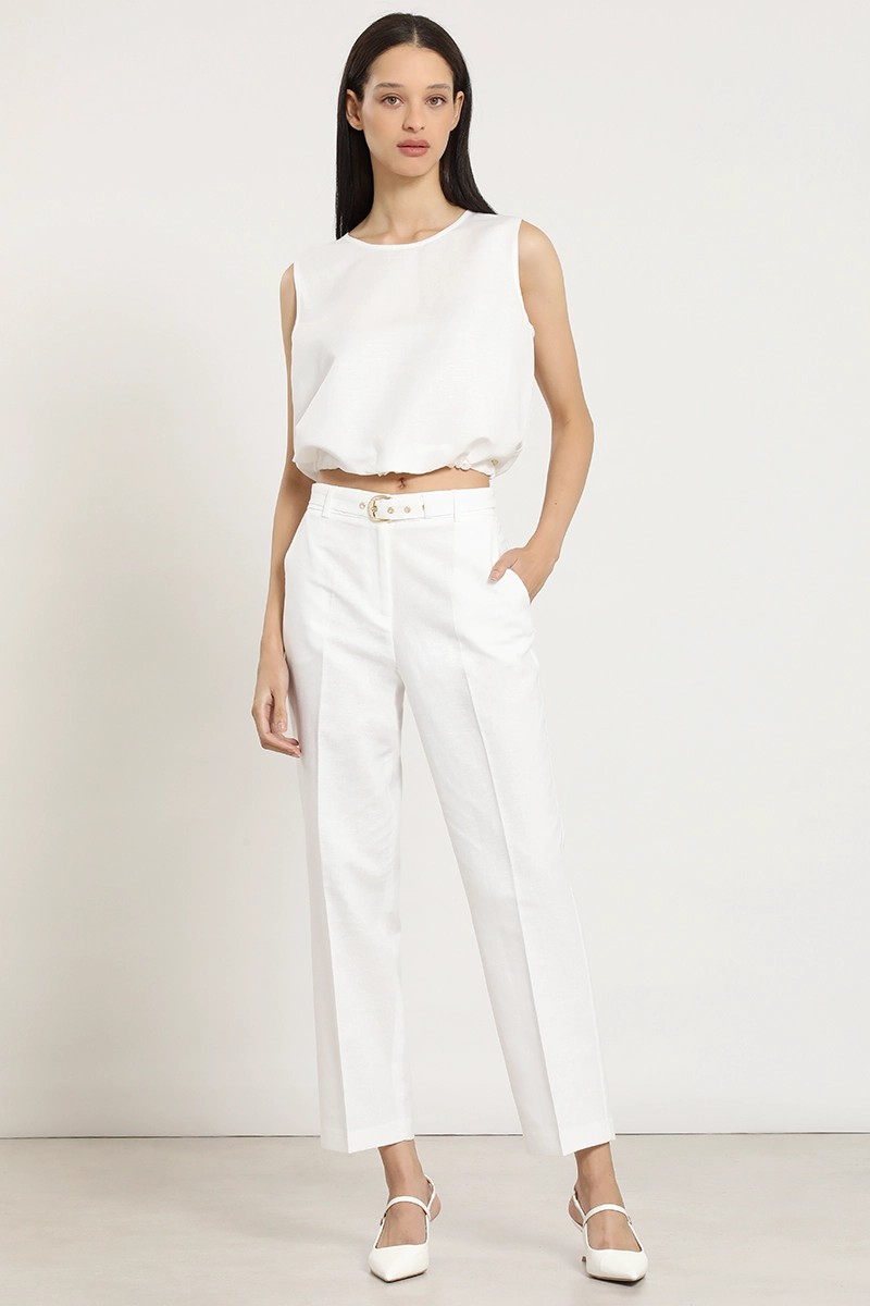 PANTALON SASTRE LINO ALGODON, CRUDO LIOLA - 1
