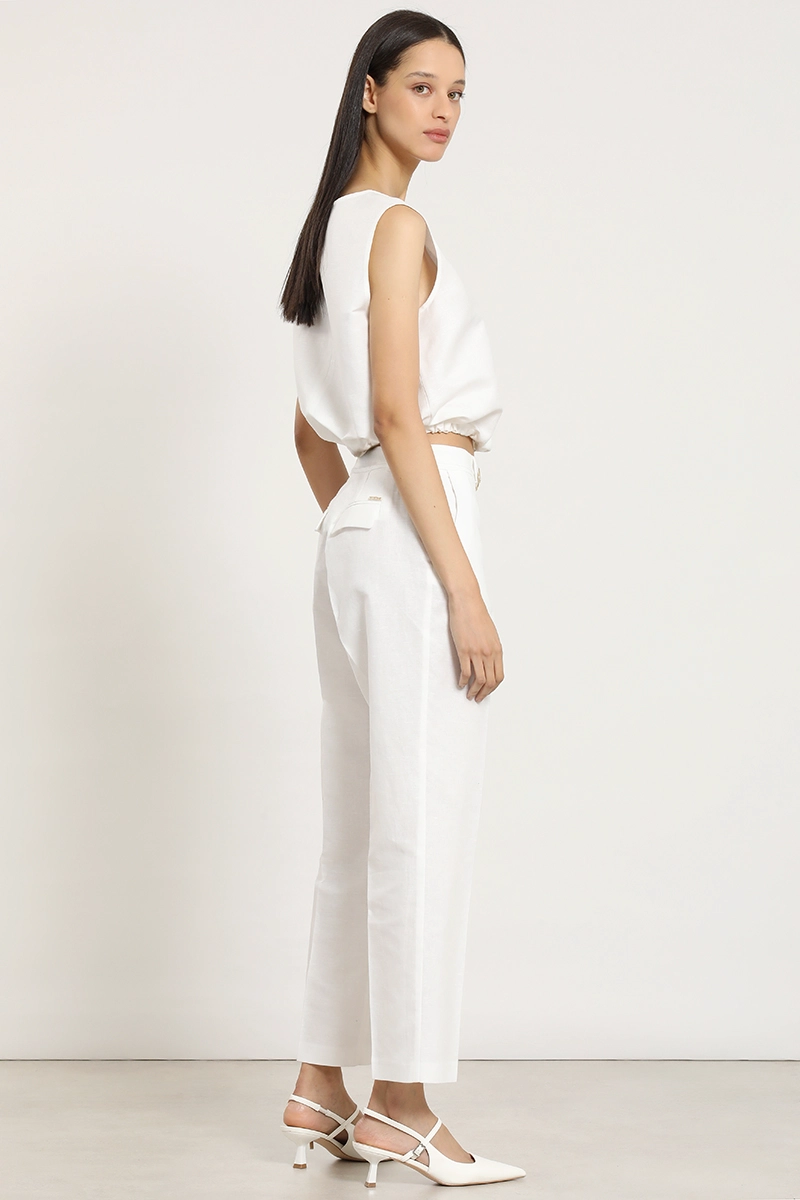 PANTALON SASTRE LINO ALGODON, CRUDO LIOLA - 2