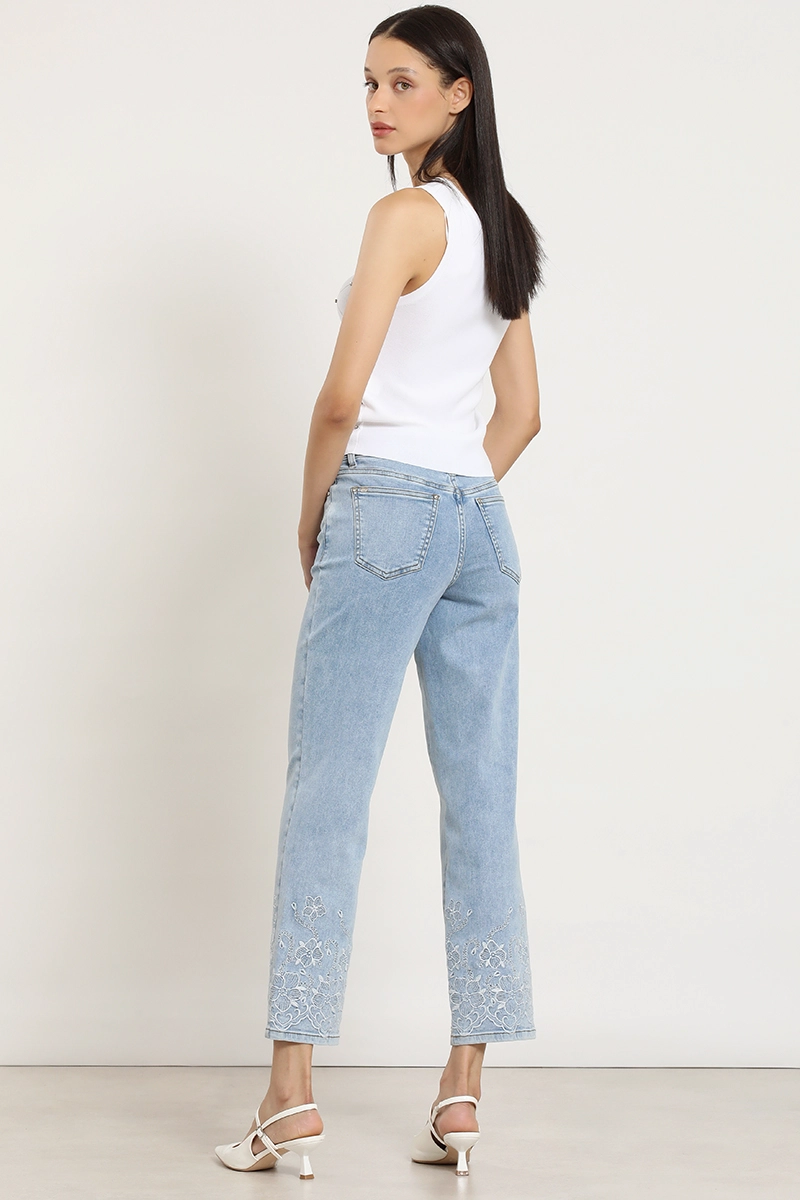 JEANS SLIM, BORDADO, CELESTE LIOLA - 6