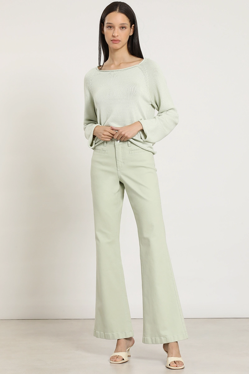 JEANS COLOR FLARE, VERDE LIOLA - 1