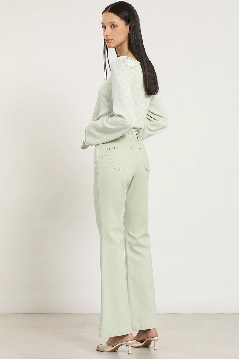 JEANS COLOR FLARE, VERDE LIOLA - 2