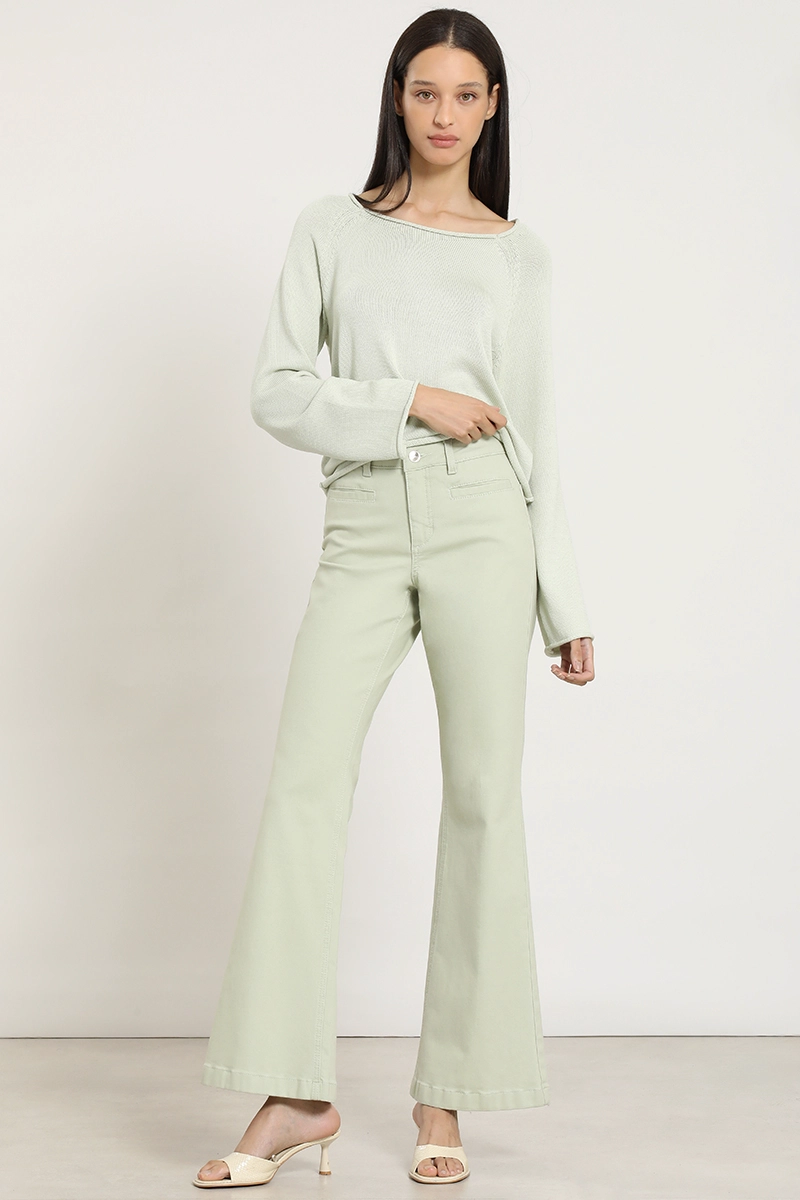 JEANS COLOR FLARE, VERDE LIOLA - 4