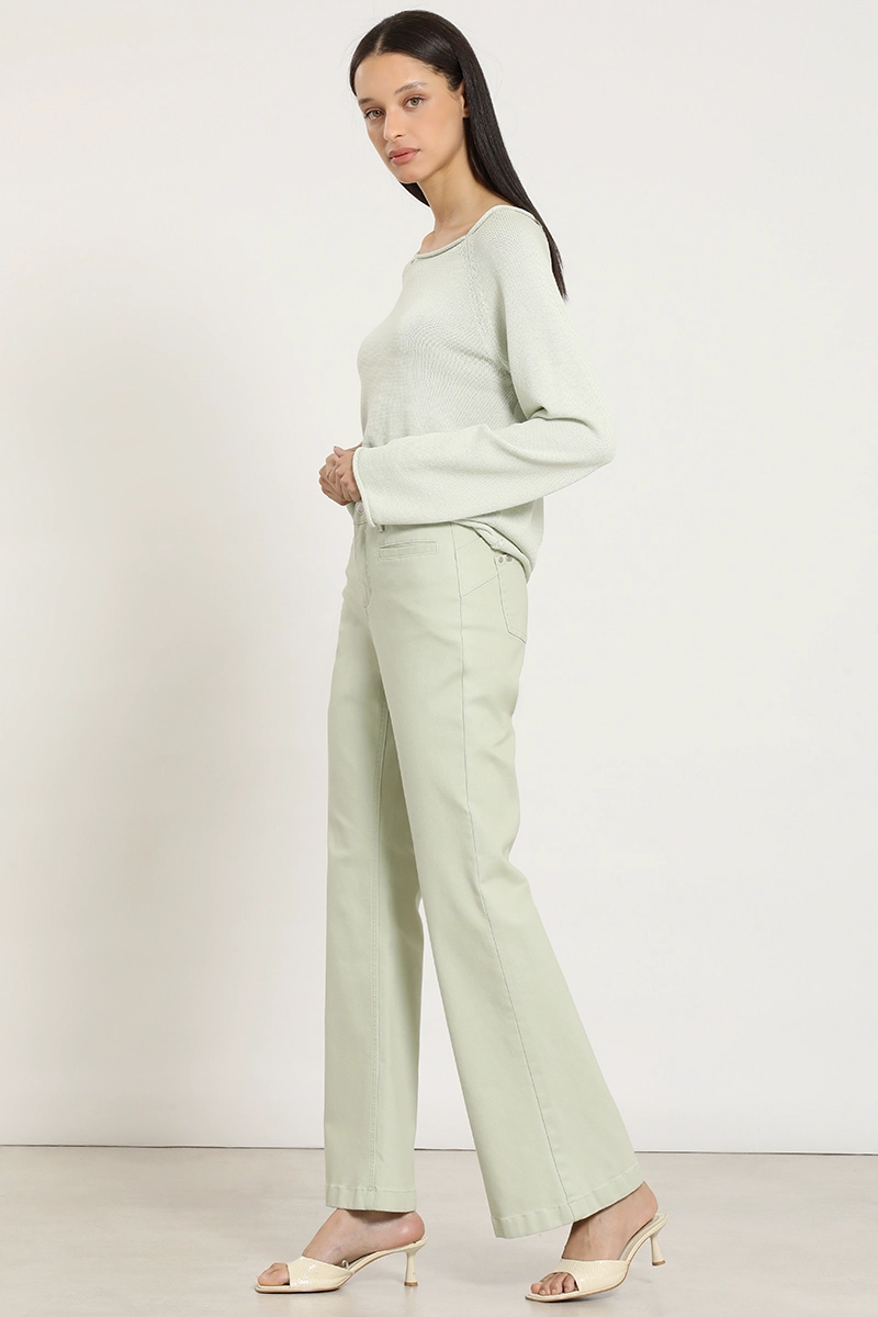 JEANS COLOR FLARE, VERDE LIOLA - 5