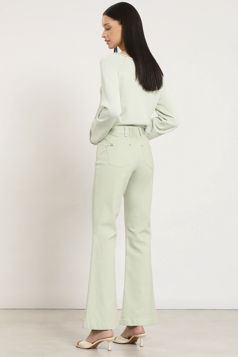 JEANS COLOR FLARE, VERDE LIOLA - 7