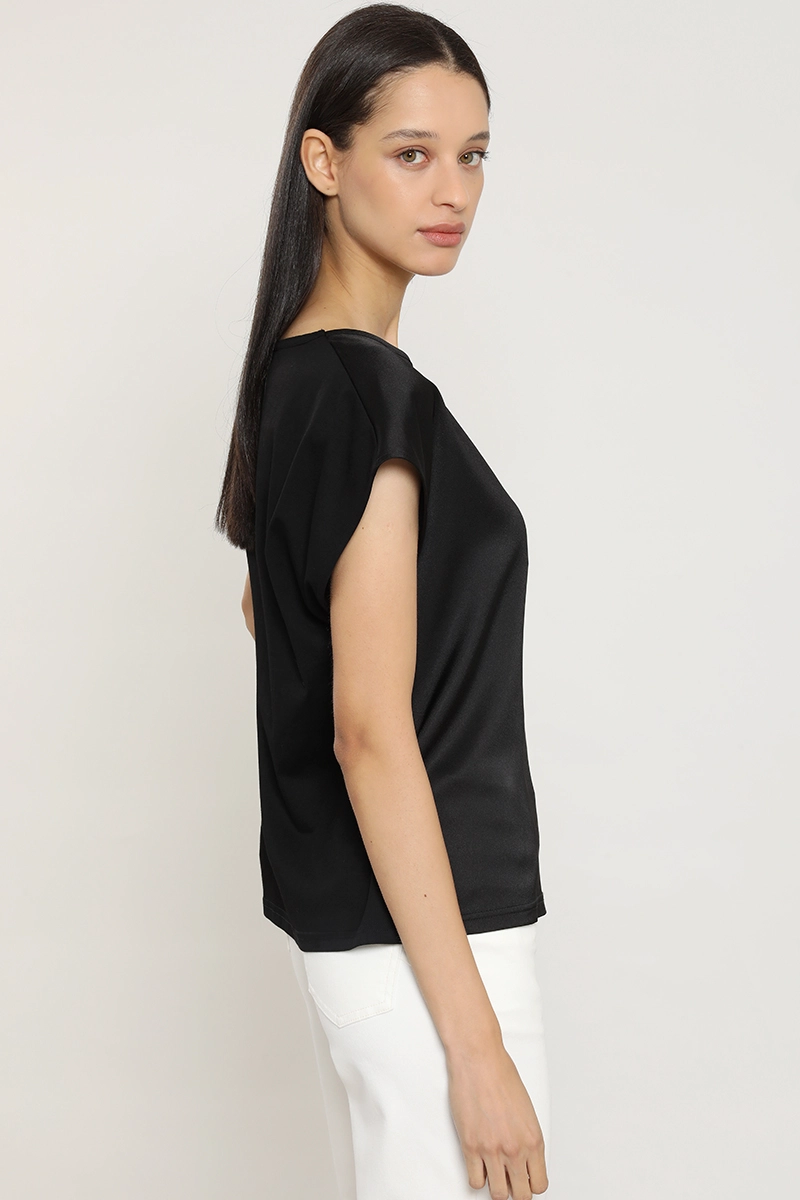 POLERA SATIN, HERRAJE METAL, NEGRO LIOLA - 6