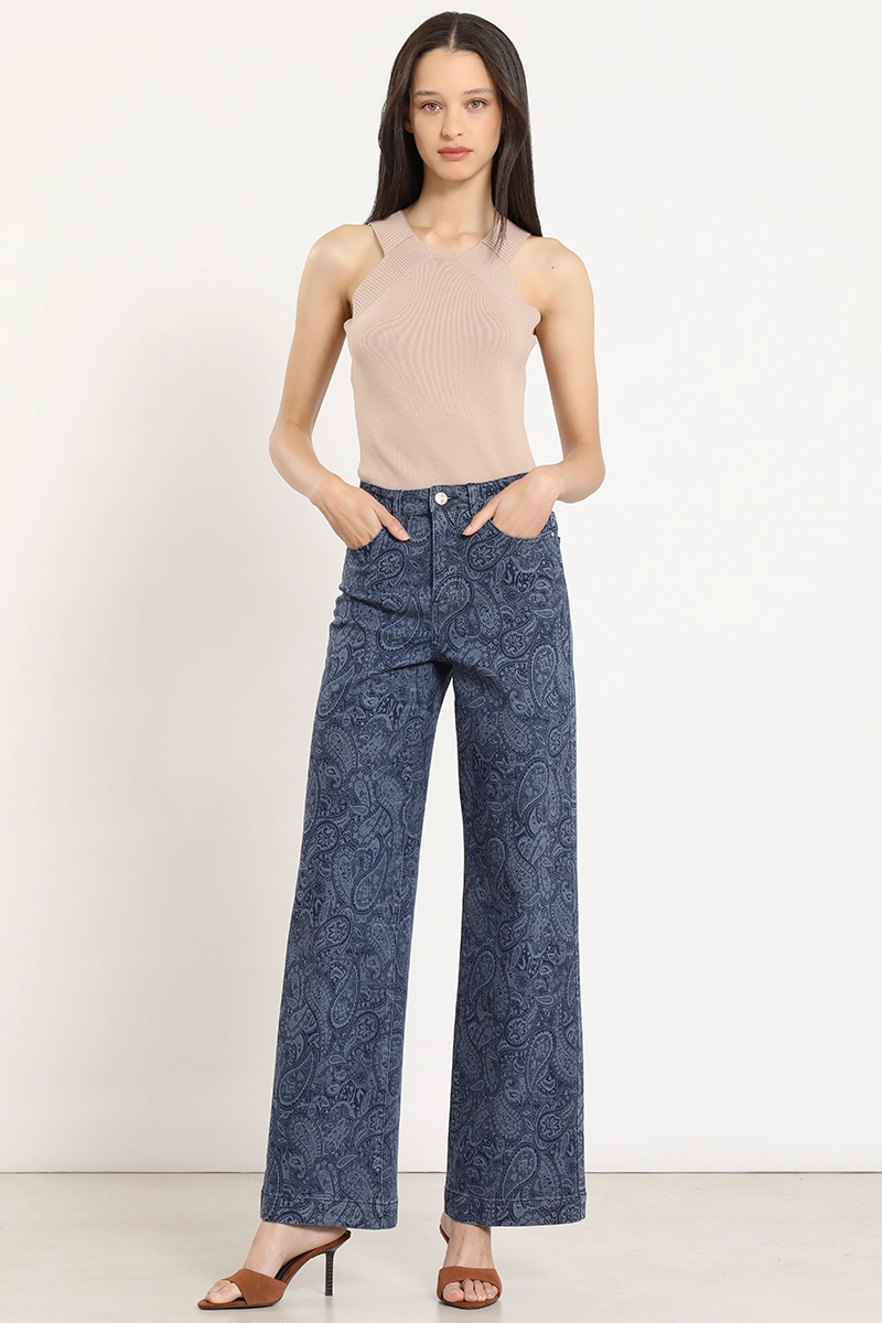 JEANS STRAIGHT, ESTAMPADO PAISLEY, AZUL LIOLA - 1