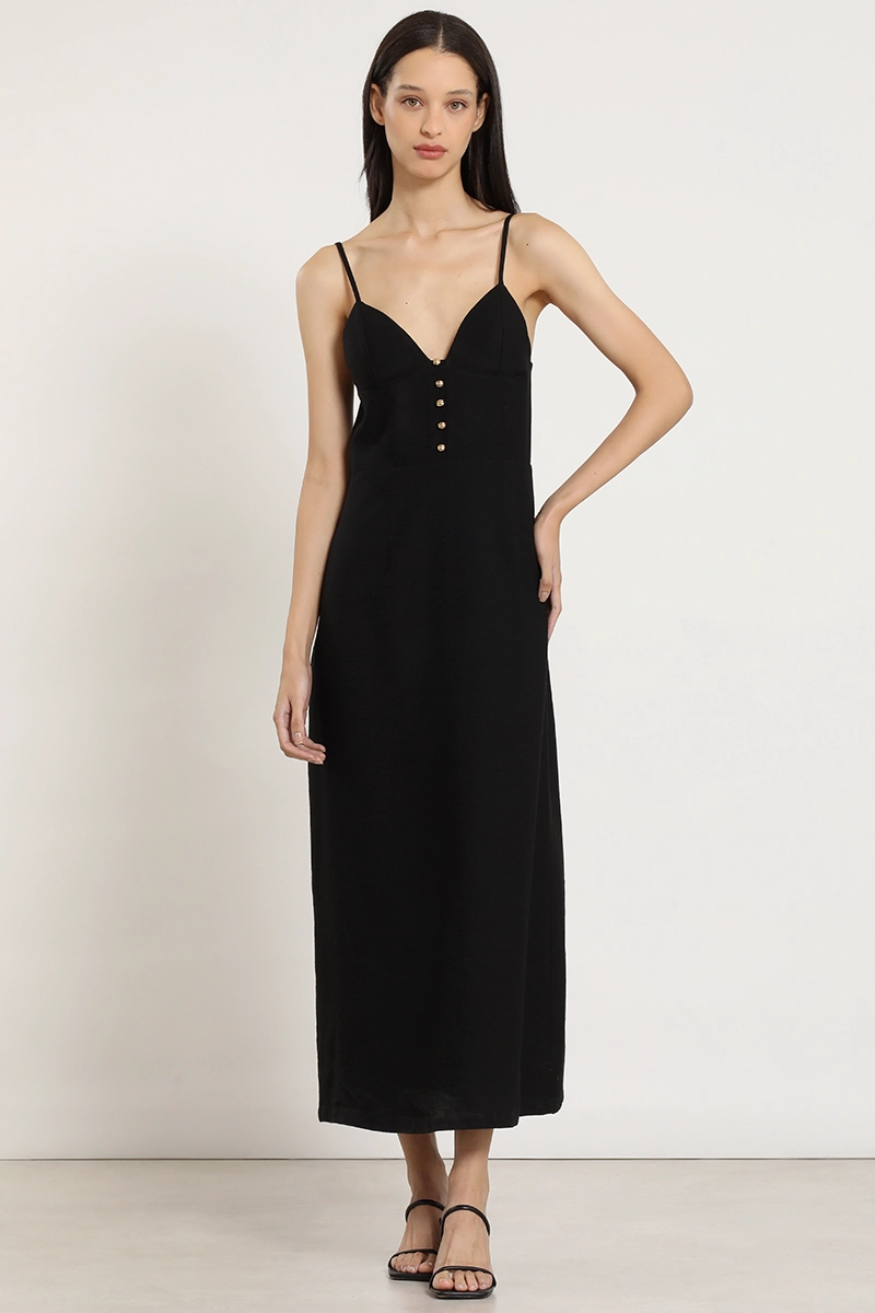 VESTIDO MIDI, PABILOS, NEGRO LIOLA - 1