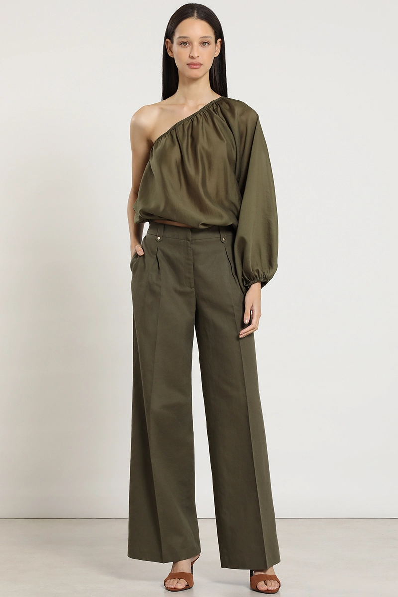 BLUSA UN HOMBRO, MILITAR LIOLA - 2