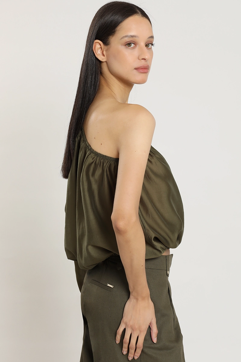 BLUSA UN HOMBRO, MILITAR LIOLA - 4