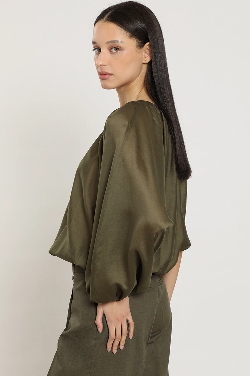 BLUSA UN HOMBRO, MILITAR LIOLA - 6
