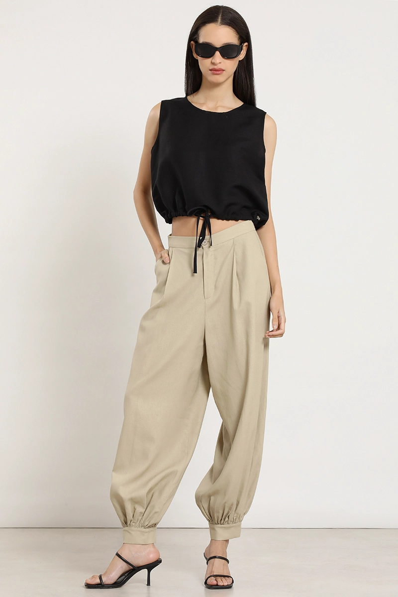 TOP CON LINO, NEGRO LIOLA - 2