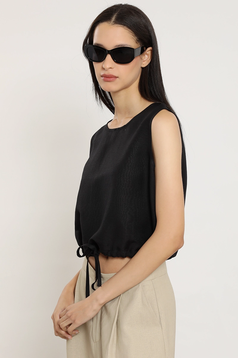 TOP CON LINO, NEGRO LIOLA - 3