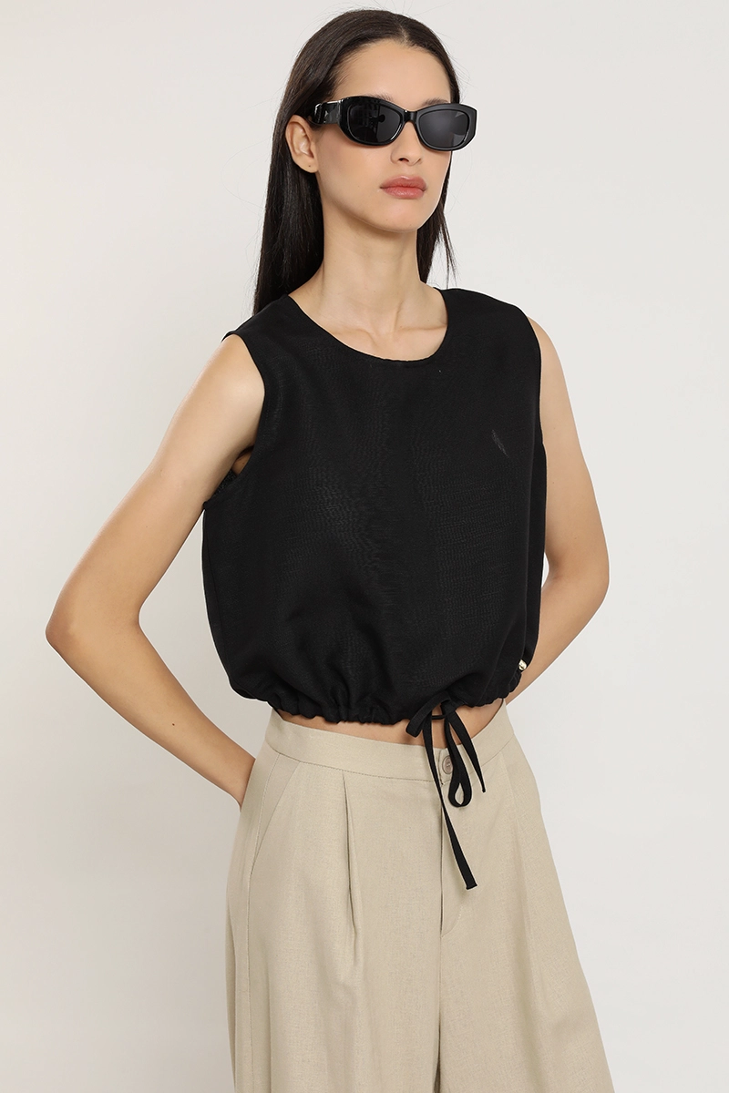 TOP CON LINO, NEGRO LIOLA - 5