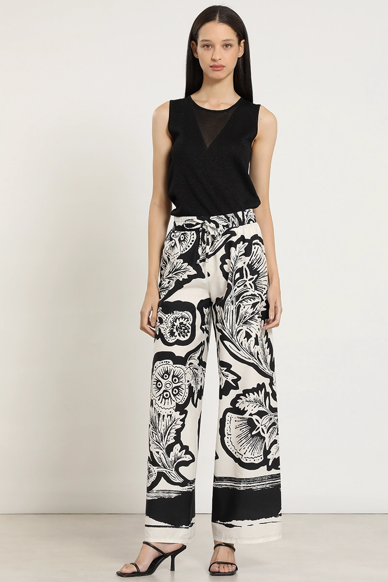 PANTALON ANCHO, TIRO ALTO, NEGRO LIOLA - 1
