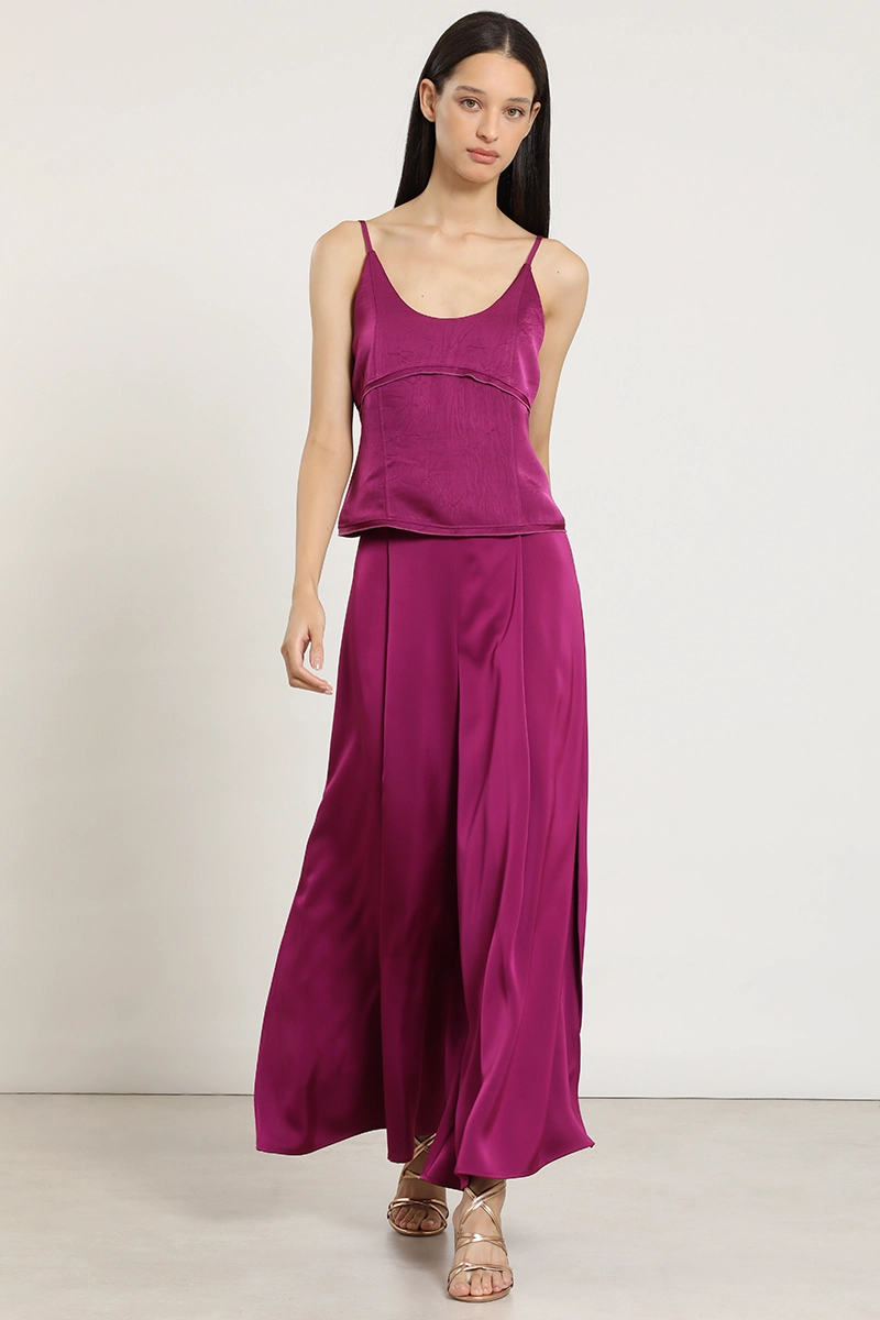 PANTALON PALAZZO, SATIN, VIOLETA LIOLA - 1