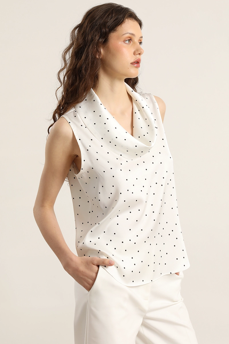 TOP DRAPEADO LUNARES, CRUDO LIOLA - 4