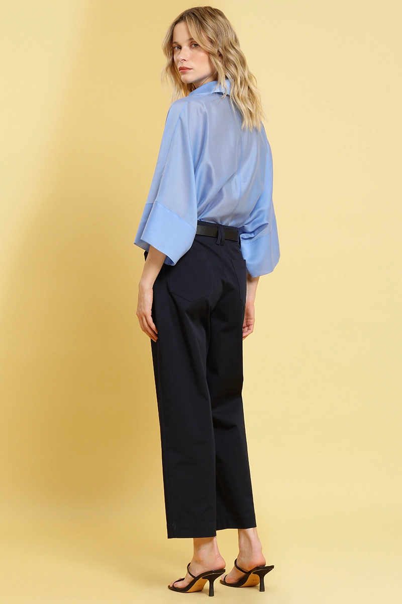 PANTALON BARREL, TIRO ALTO, AZUL LIOLA - 7