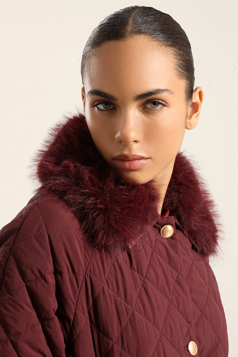 PARKA LARGA , MATELASSE ROMBO, BURDEO LIOLA - 3