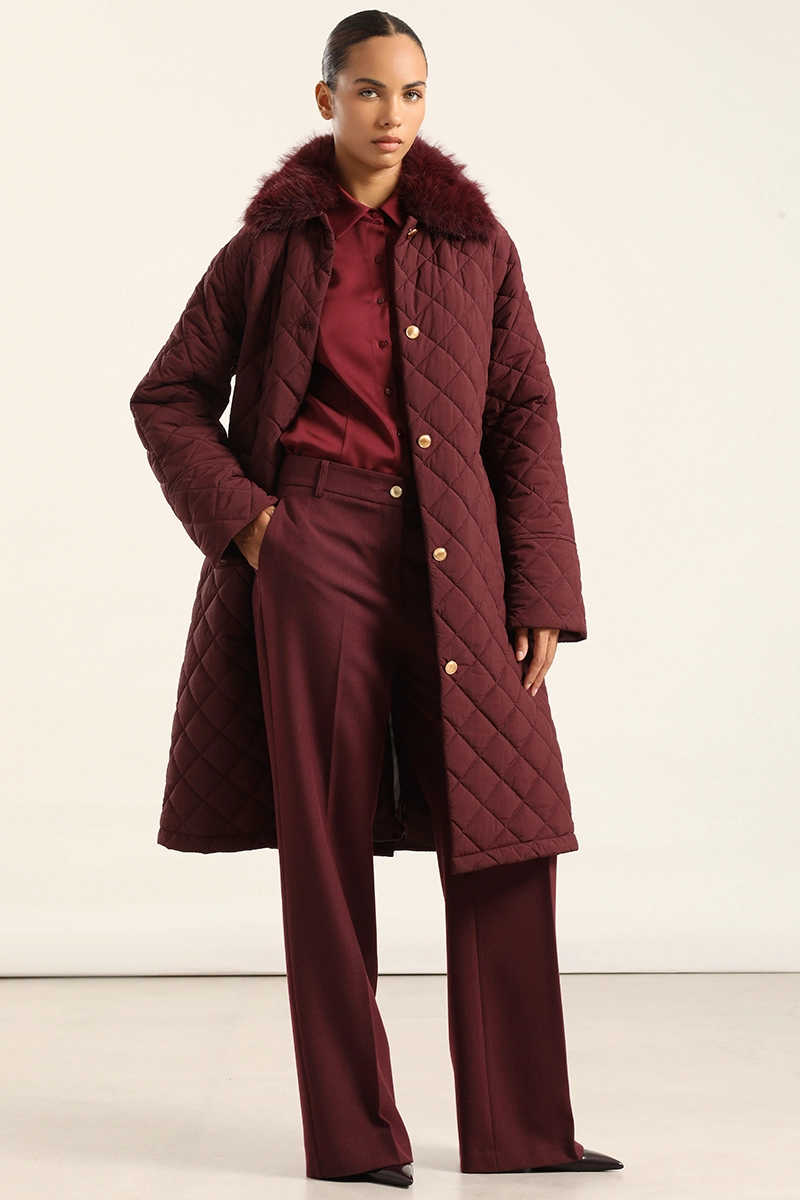 PARKA LARGA , MATELASSE ROMBO, BURDEO LIOLA - 4